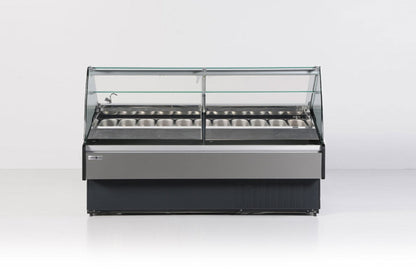 Hydra-Kool  | 40" Wide Self Contained Curved Glass Gelato Display Case - KFM-GL-40-S