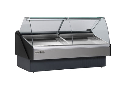 Hydra-Kool  | 40" Wide Self Contained Curved Glass Seafood Display Case - KFM-SC-40-S