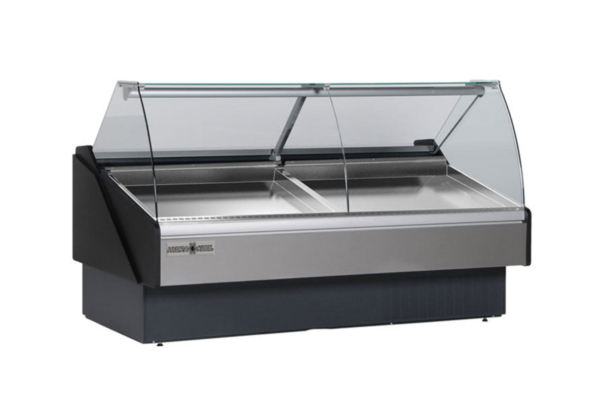Hydra-Kool  | 78" Wide Remote Curved Glass Seafood Display Case - KFM-SC-80-R