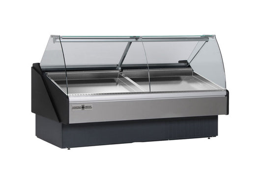 Hydra-Kool  | 78" Wide Remote Curved Glass Seafood Display Case - KFM-SC-80-R