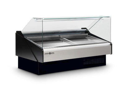 Hydra-Kool  | 78" Wide Remote Flat Glass Seafood Display Case - KFM-SF-80-R