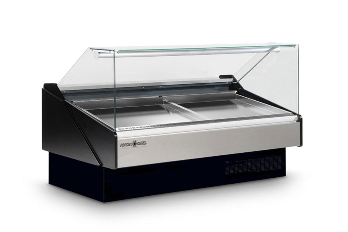 Hydra-Kool  | 101" Wide Self Contained Curved Glass Seafood Display Case - KFM-SC-100-S
