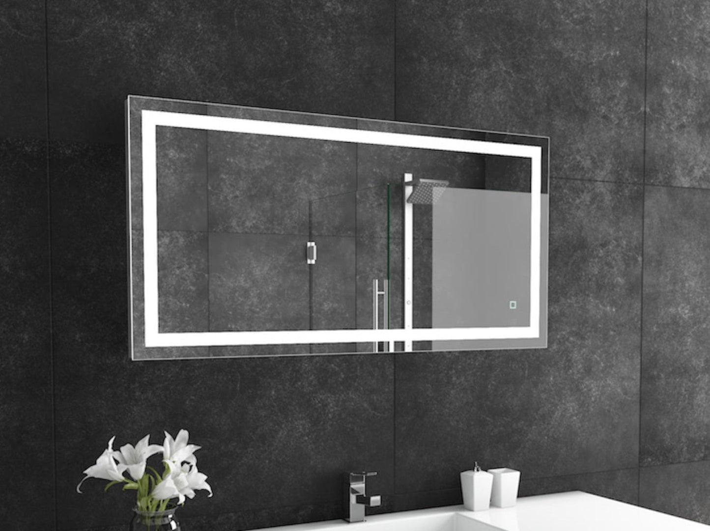 Paris Mirror 48" x 24" Rectangle Liberty Mirror With Touch/ON/OFF Dim Sensor Switch 6000K - LIBEX48246000