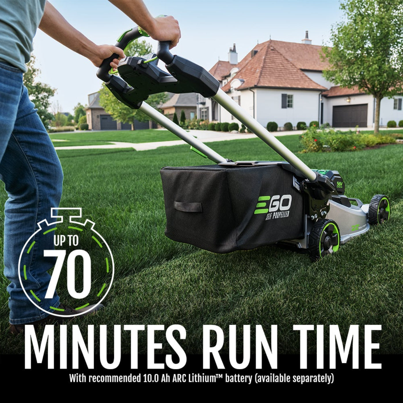 EGO Power+ 22" Aluminum Deck Select Cut Self-Propelled Lawn Mower with 10.0Ah Battery and 700W Turbo Charger - LM2206SP