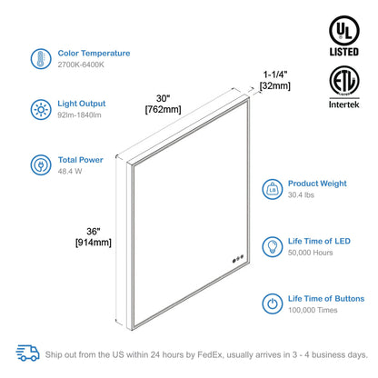 Blossom Stellar 30 Inch LED Mirror - LED M4 3036 MB