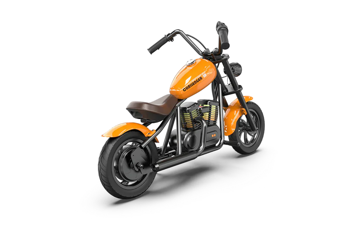 Hyper Gogo Challenger 12 Plus Electric Kids Motorcycle Bluetooth Speaker 21.9V 160W 10 MPH 7.5 Miles - EL-MB07P-ORANGE