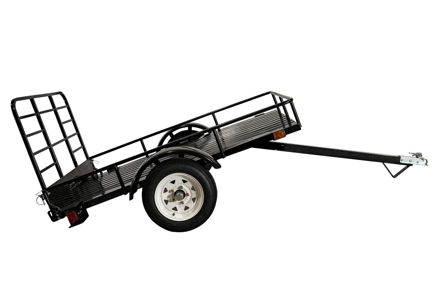 DK2 MMT4X6O Single Axle Open Rail Utility Trailer 4 ft. x 6 ft. 1295 lbs. Capacity Powder Coated Black New - MMT4X6O