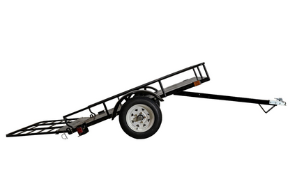 DK2 MMT4X6O Single Axle Open Rail Utility Trailer 4 ft. x 6 ft. 1295 lbs. Capacity Powder Coated Black New - MMT4X6O