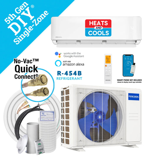MRCOOL DIY 5th Gen E Star 24,000 BTU Single Zone Mini Split Complete System with 25 Ft. Line Set, 230V  - DIY-24-HP-WM-230D25-O