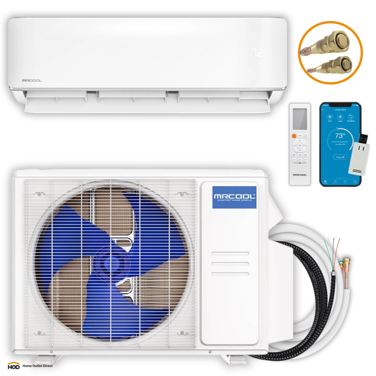 MRCOOL DIY 5th Gen E Star 12,000 BTU Single Zone Mini Split Complete System with 25 Ft. Line Set, 115V  - DIY-12-HP-WM-115D25-O