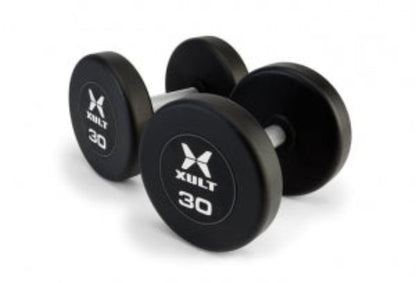 Johnson Health Tech XULT Urethane Multi-Sided Dumbbells - XULT Urethane Multi-Sided Dumbbell Pair, Black Plus, 85 lb. - XT-085URE-MTI-P