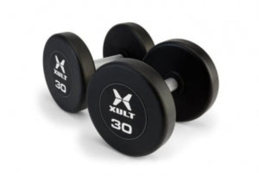 Johnson Health Tech XULT Urethane Hex Dumbbells - XULT Urethane Hex Dumbbell Pair, Black, 35 lb. - XT-035URE-HEX