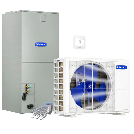 MRCOOL VersaPro 2nd Gen Central Split System with 60K BTU, 5 Ton, 15.2 SEER2, Heat Pump Condenser and Ducted Air Handler with 15kW Heat Kit   - MVP60HP2A00OH15