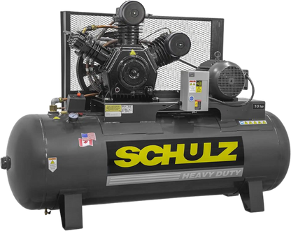 Schulz Premium Series Air Compressor 10 HP 120 gal. 2-Stage 208-230V 3-Phase Horizontal - 932.9344-P