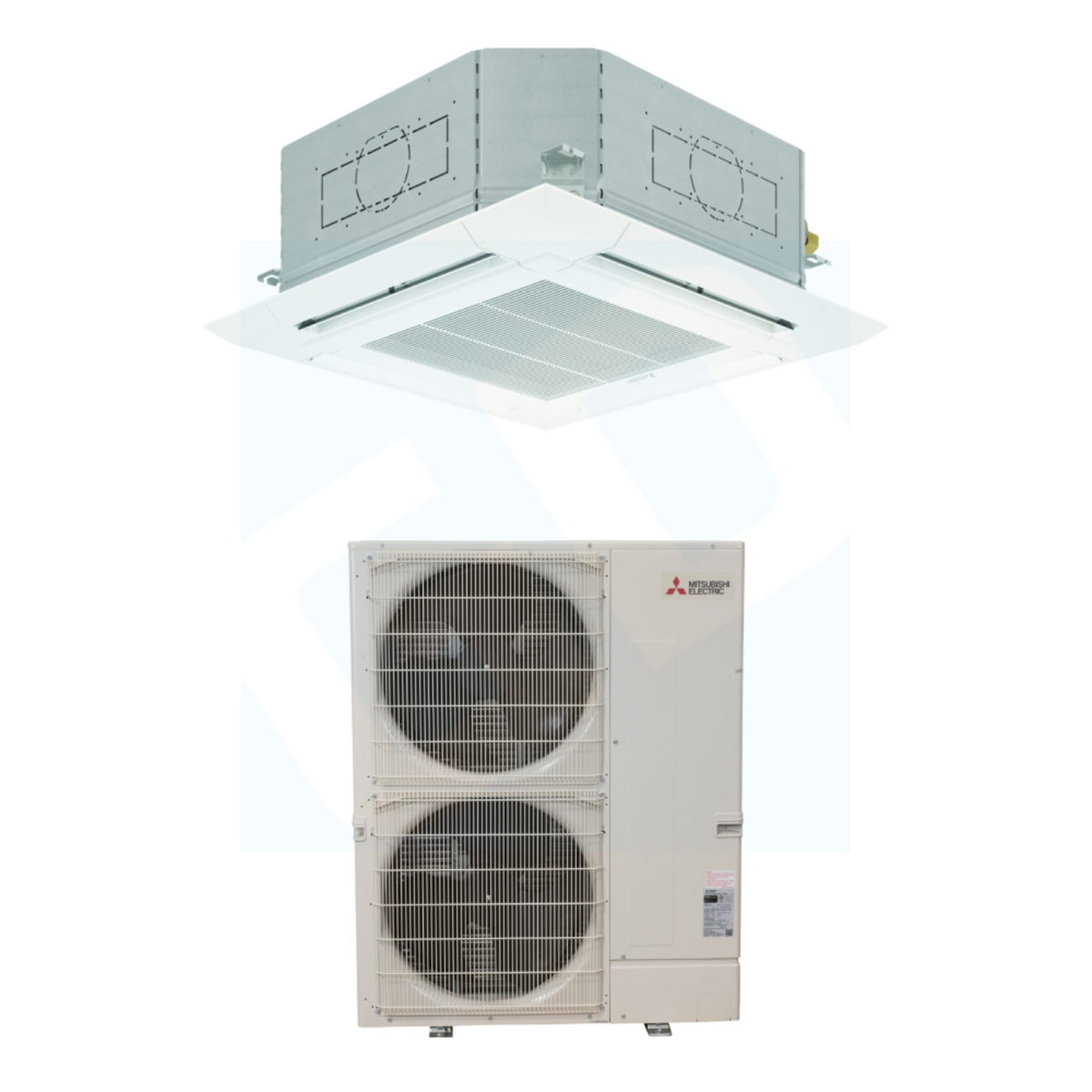 Mitsubishi PLA-AE36NL & PUY-AK36NL 36,000 BTU 23.3 SEER2 Ceiling Cassette Cooling Only System - R454B - PLAAE36NL/PLP41EAEU/PUYAK36NL