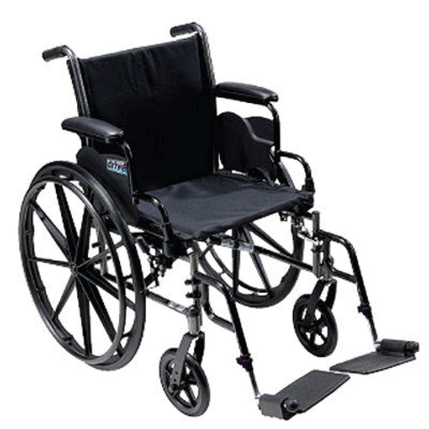 Patterson Medical - Lightweight Wheelchair Dual Axle Desk Length Arm Elevating Legrest Black Upholstery 20 Inch Seat Width Adult 350 lbs. Weight Capacity - 565467