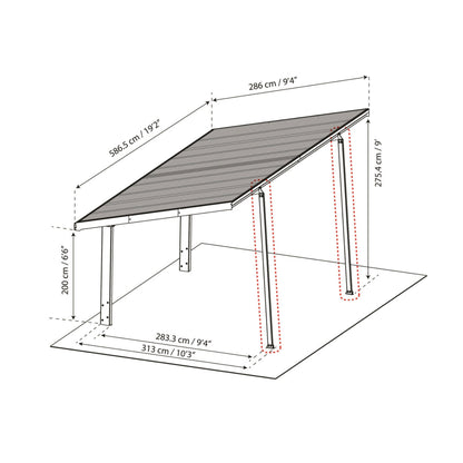 Palram - Canopia | Sydney Carport Extra Support Poles - HG9096