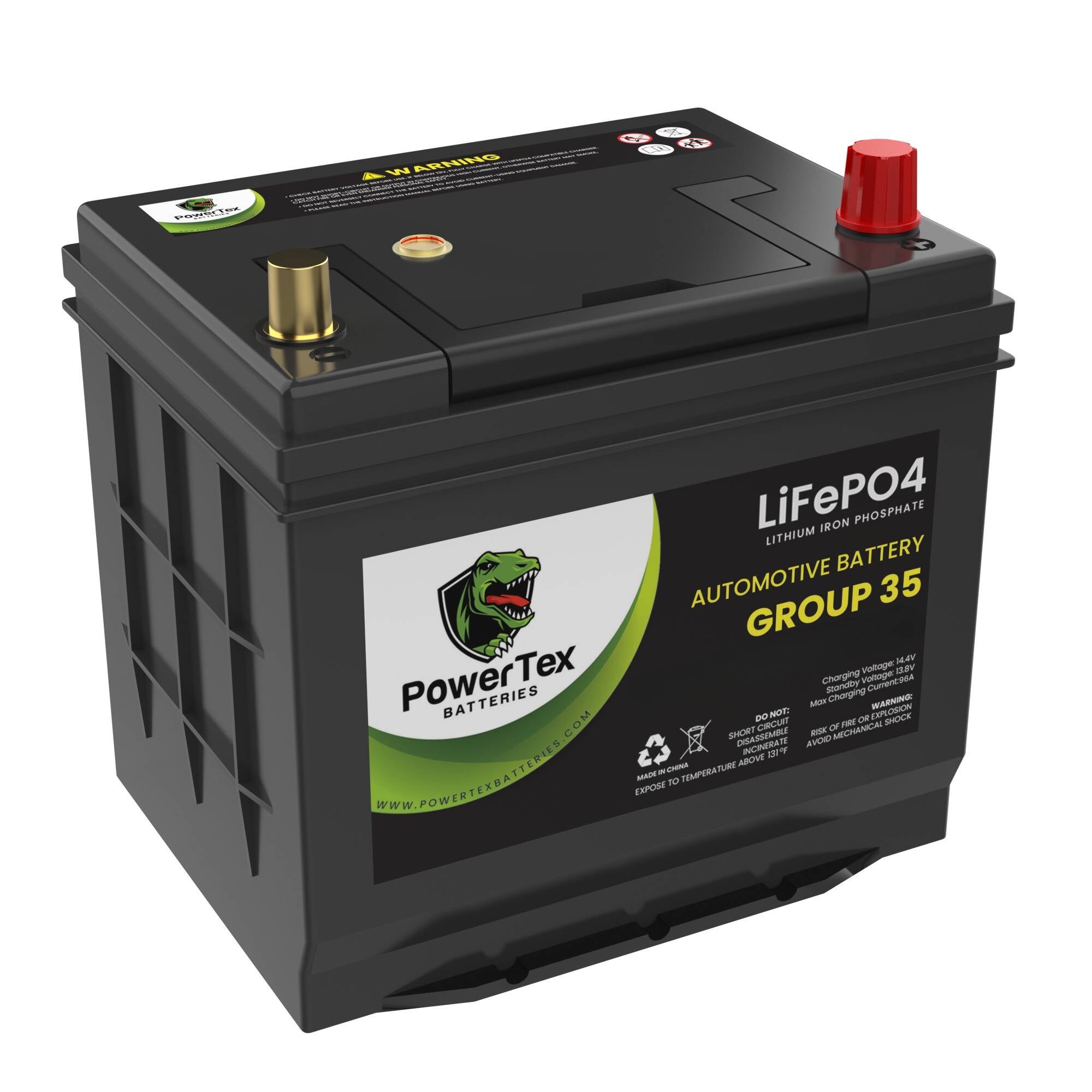 PowerTex 2004 Infiniti FX35 Car Battery BCI Group 35 / Q85 Lithium LiFePO4 Automotive Battery - PTLG35-78