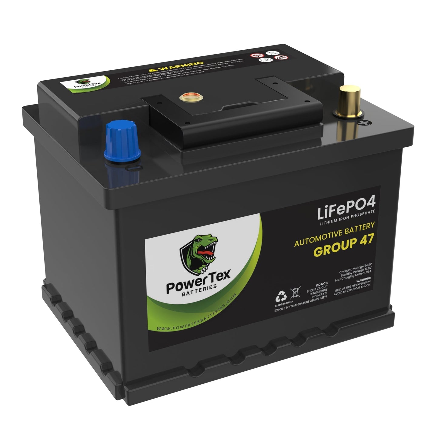 PowerTex 2017 Mercedes-Benz AMG GT Car Battery BCI Group 47 H5 Lithium LiFePO4 Replacement Automotive Battery - PTLG47-421
