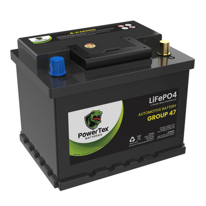 PowerTex 2023 Volkswagen Atlas L4 2.0LReplacement Car Battery BCI Group 47 Lithium LiFePO4 Automotive Powertex Battery - PTLG47-0102