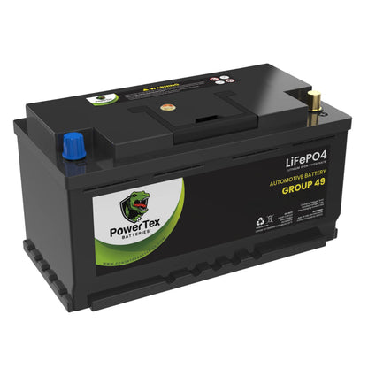 PowerTex 2023 BMW X7 V8 4.4LReplacement Car Battery BCI Group 49 Lithium LiFePO4 Auto - PTLG49-0180motive Powertex Battery