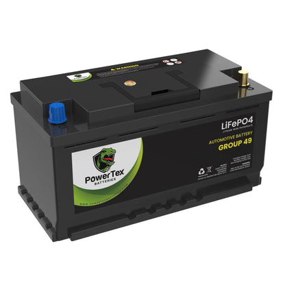 PowerTex 2022 BMW X6 L6 3.0LReplacement Car Battery BCI Group 49 Lithium LiFePO4 Automotive Powertex Battery - PTLG49-0164
