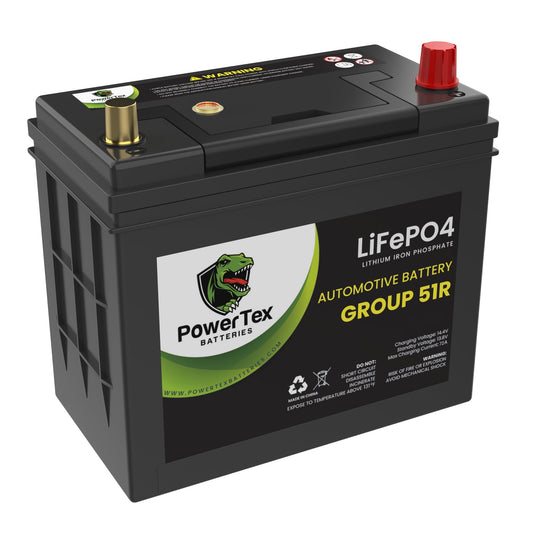 PowerTex 2005 Acura TSX Car Battery BCI Group 51R Lithium LiFePO4 Replacement Automotive Battery - PTLG51R-27