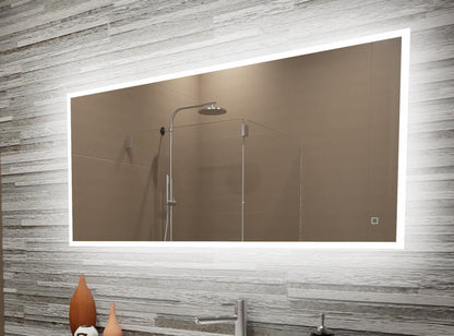 Paris Mirror 60" x 28" Rectangle Reflection Edge Lit Mirror With Touch/ON/OFF Dim Sensor Switch 6000K - REFLX60286000
