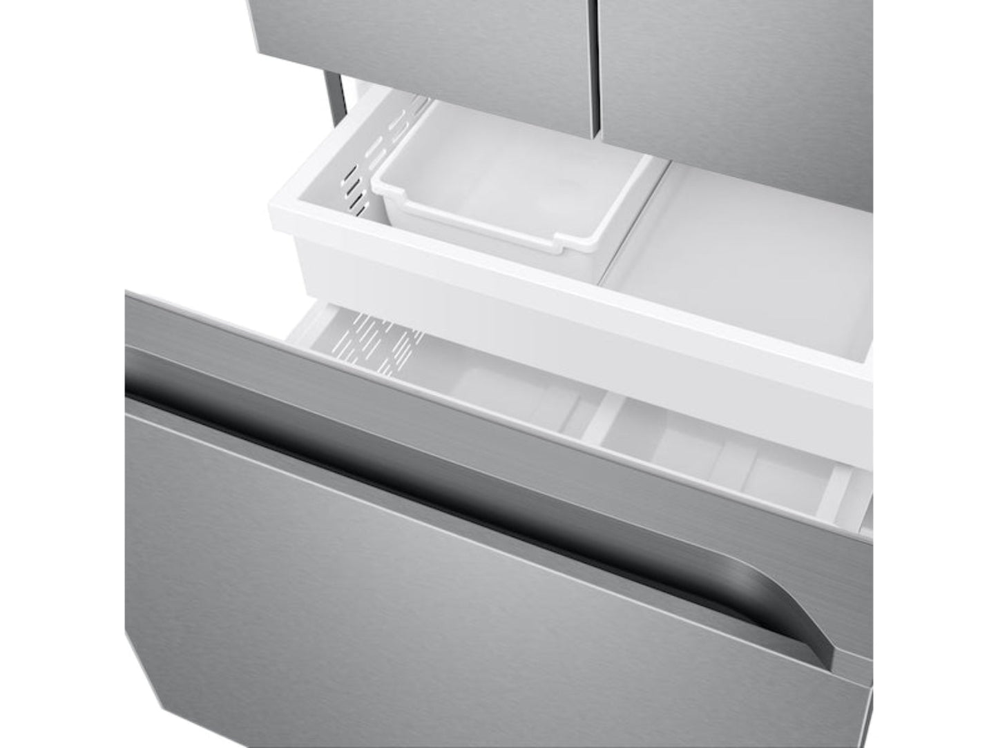 SAMSUNG 30" 22 cu. ft. Standard Depth 3-Door French Door Smart Refrigerator with External Water/Ice Dispenser in Fingerprint Resistant Stainless Steel - RF22A4221SR