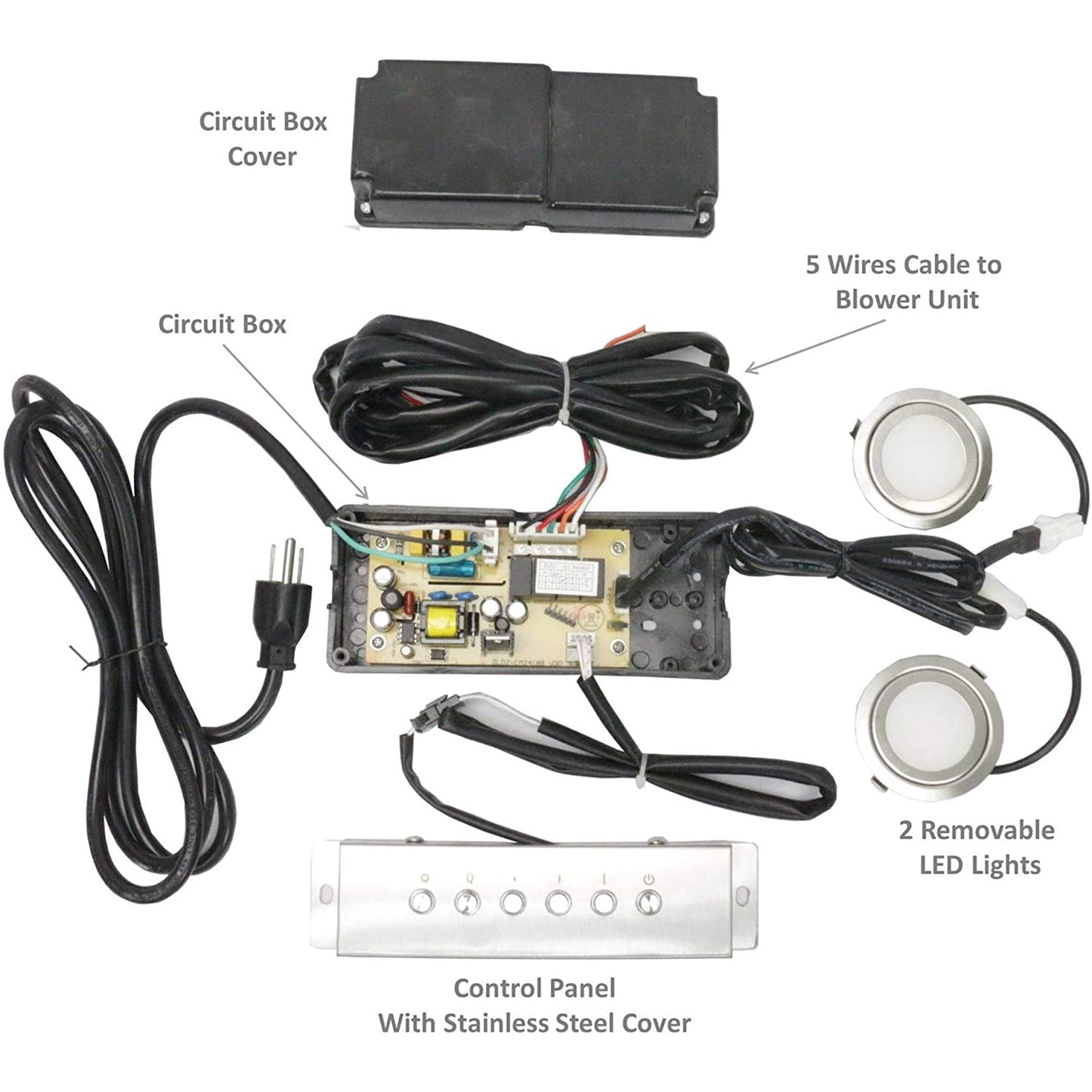 Awoco RH-SP08-BLW Powerful 8" Inline Blower Unit for Split Range Hoods, 4 Speeds, 8” Round Top Vent, 1000CFM - RH-SP08-BLW