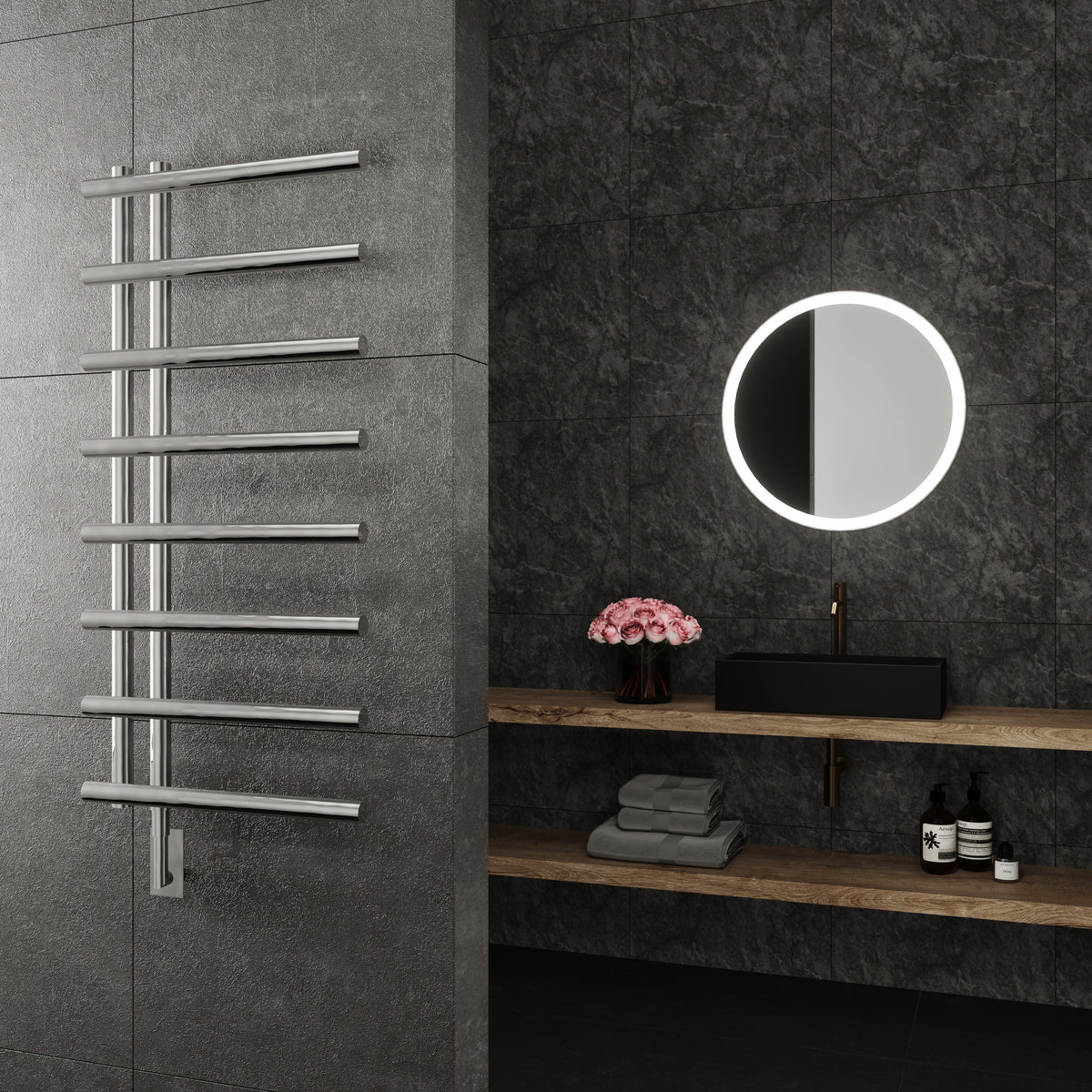 Paris Mirror Rhea Wall Mounted Electric Towel Warmer in Chrome - RHEACHR08