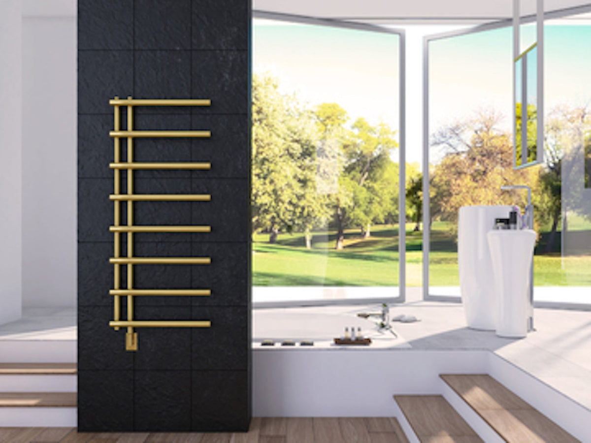 Paris Mirror Rhea Wall Mounted Electric Towel Warmer in Gold - RHEAGLD08