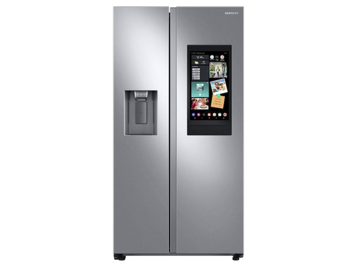 SAMSUNG 36" 26.7 cu. ft. Standard Depth Large Capacity Side-by-Side Refrigerator with Touch Screen Family Hub in Stainless Steel - RS27T5561SR/AA