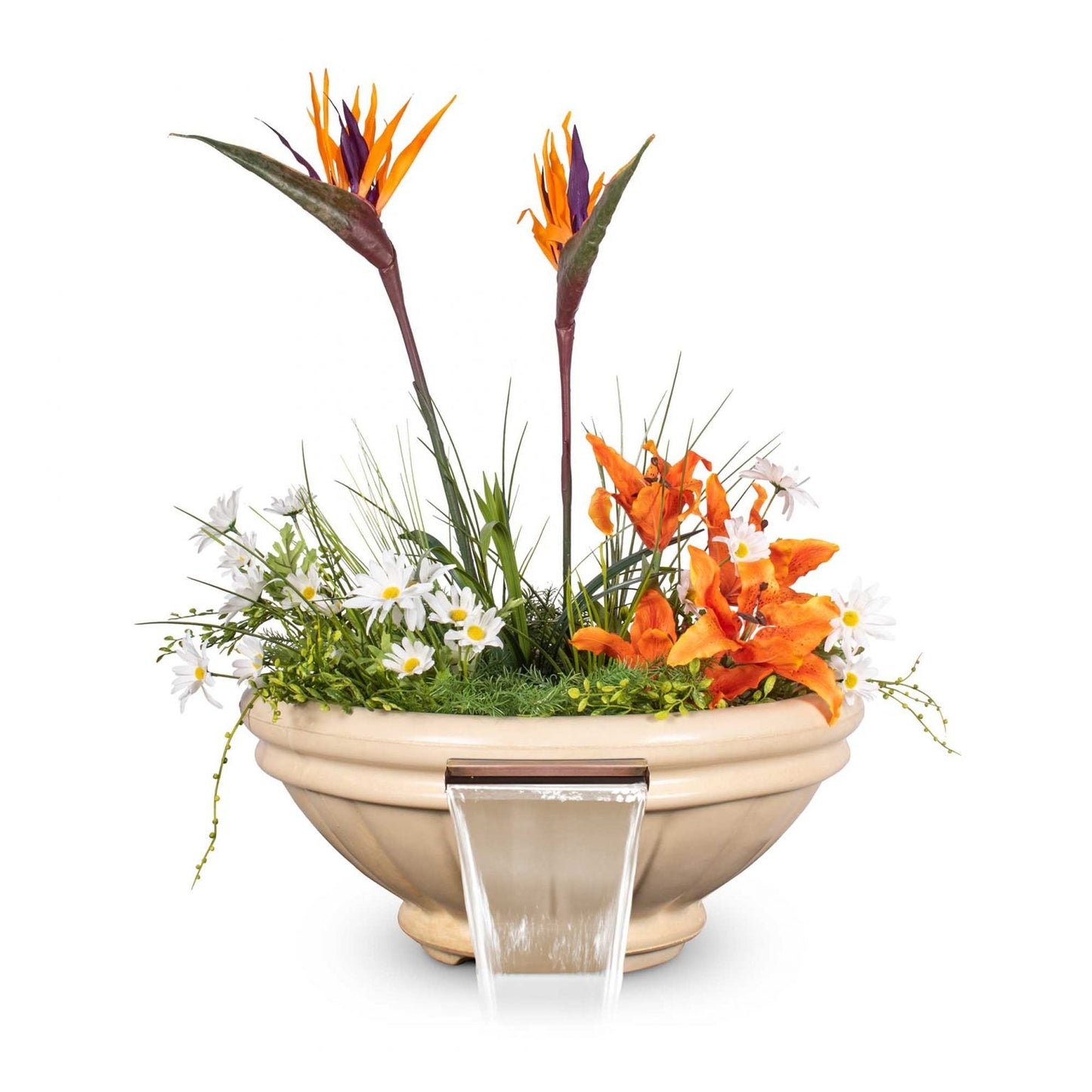 Roma Concrete Planter & Water Bowl Vanilla