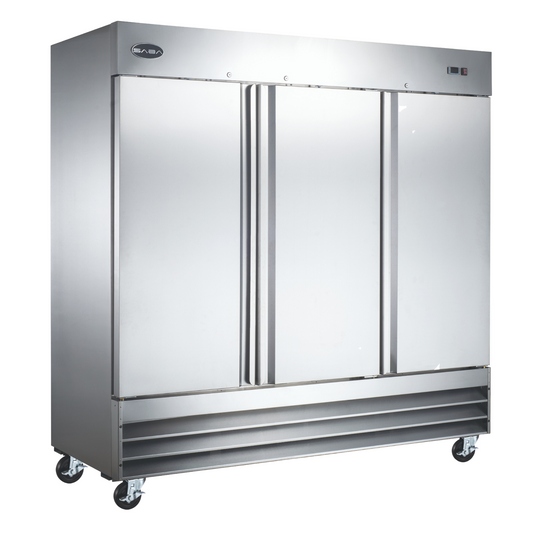 SABA   Three Door Commercial Reach-In Stainless Steel Cooler - S-72R