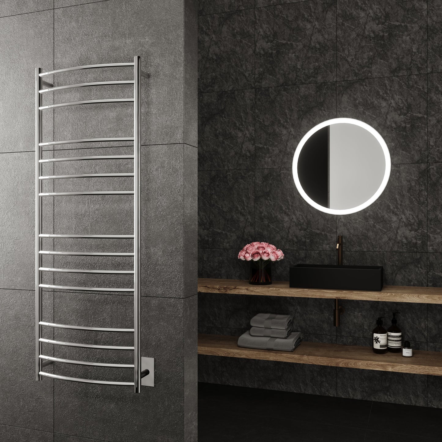 Paris Mirror Selene Wall Mounted Electric Towel Warmer in Chrome - SELECHR15