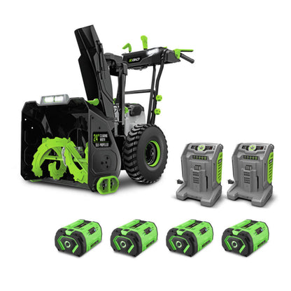 EGO Power+  24" 2-Stage Snow Thrower with (4) 10Ah Batteries and (2) 700W Turbo Chargers - SNT2406-4