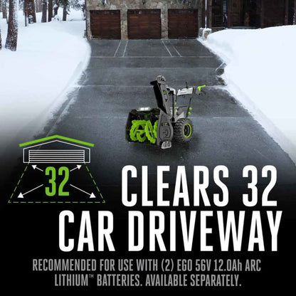 EGO Power+ 28 in. Self-Propelled 2-Stage Snow Blower with Peak Power and 2 x 12.0 Ah Batteries and Dual Port Charger - SNT2807