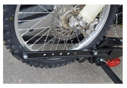 DK2 TMC201 400 lb. Capacity Hitch Mounted Motorcycle Carrier with Adjustable Front Wheel Channel New - TMC201