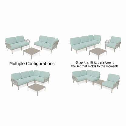 Strata Furniture Dahlia Patio Corner Loveseat and Table  - ODAXLETGM