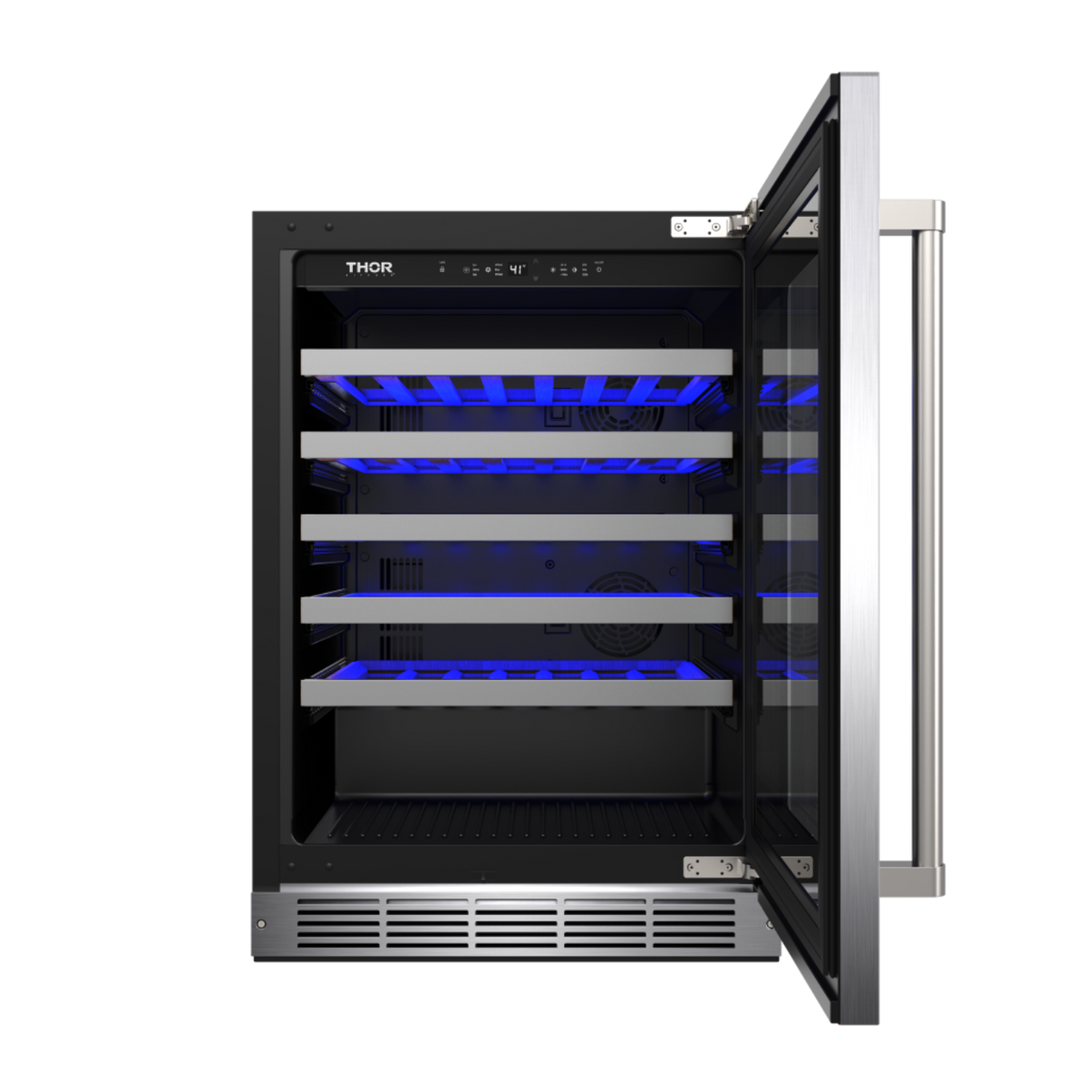 Thor Kitchen 24-Inch Single Zone Wine Cooler, 46 Wine Bottle Capacity – TWC24US