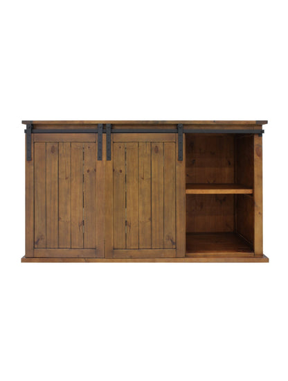 Vinotemp Rustic Wine Credenza with Sliding Doors - B Stock - VT-RUSTICRED3D