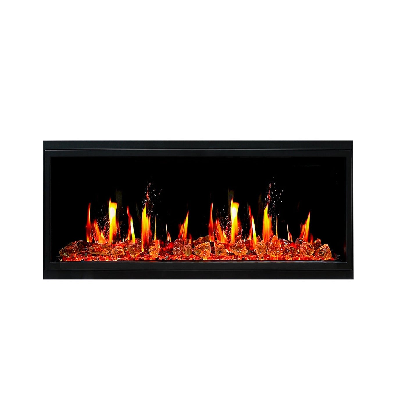 Litedeer Homes Latitude 45" Smart Electric Fireplace with Reflective Amber Glass - ZEF45XA