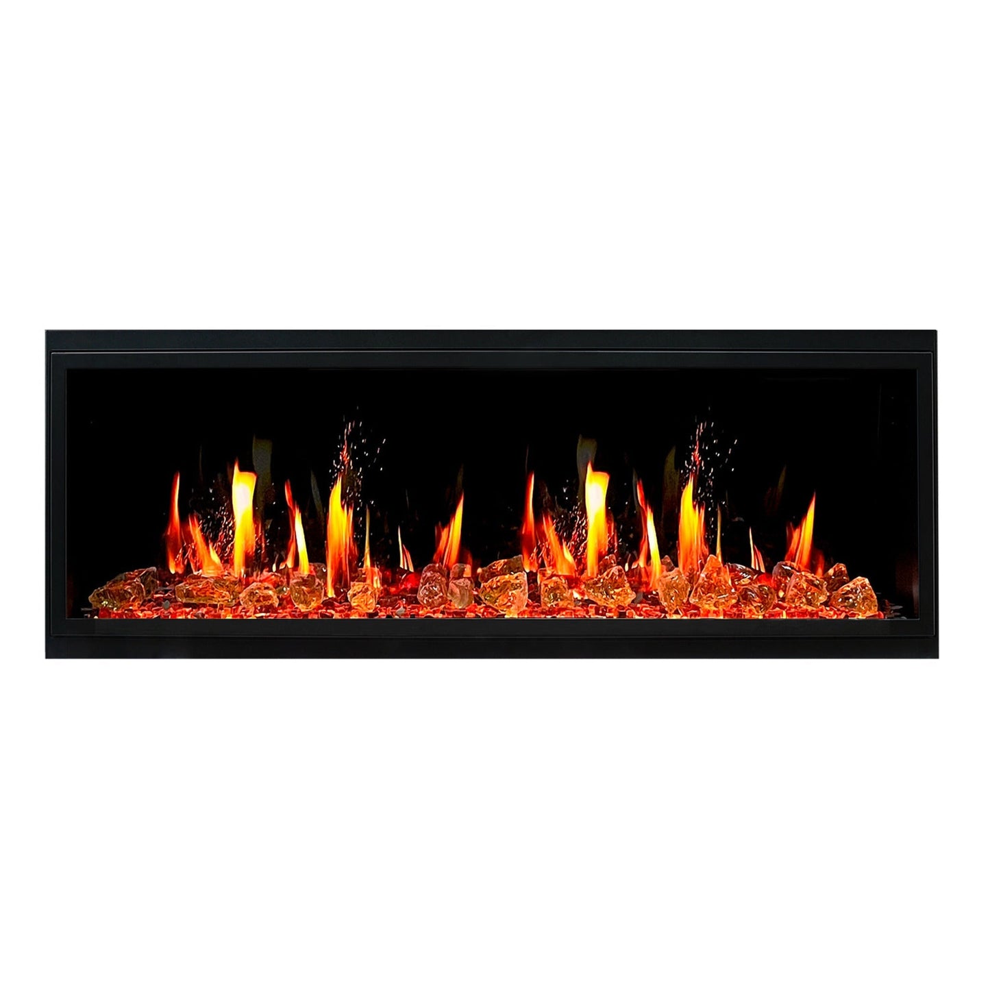 Litedeer Homes Latitude II 58" Smart Wall Mounted Electric Fireplace with APP Reflective Amber Glass - ZEF58VA
