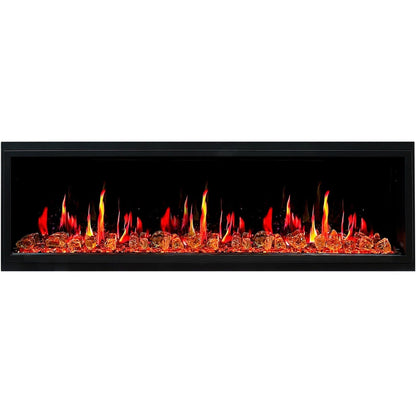 Litedeer Homes Latitude 65" Smart Electric Fireplace with Reflective Amber Glass - ZEF65XA