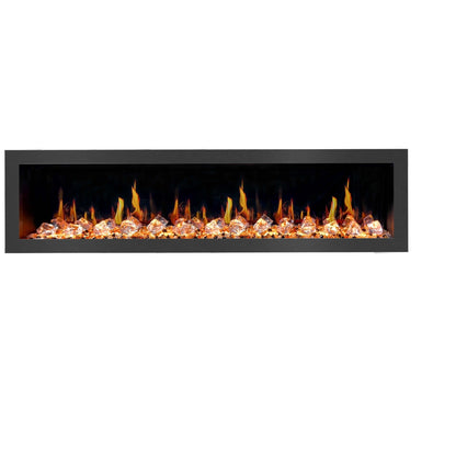 Litedeer Homes Latitude II 78" Smart Wall Mount Electric Fireplace with App Diamond-like Crystal - ZEF78VC