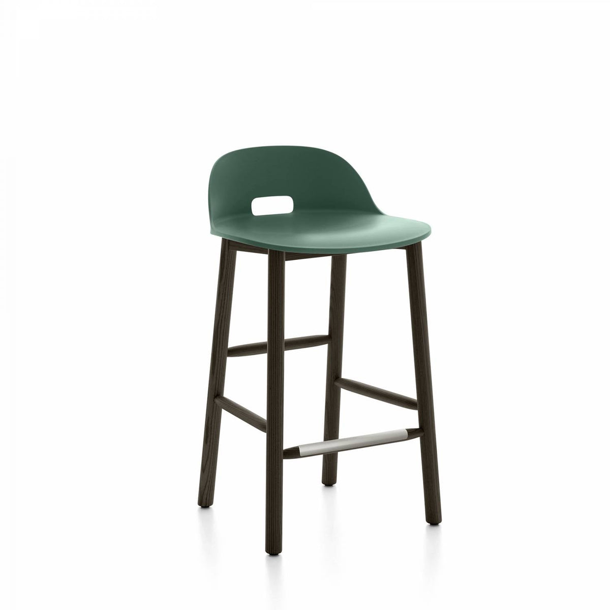 Emeco Alfi Low Back Counter Stool - ALFI24ALDARKBROWN