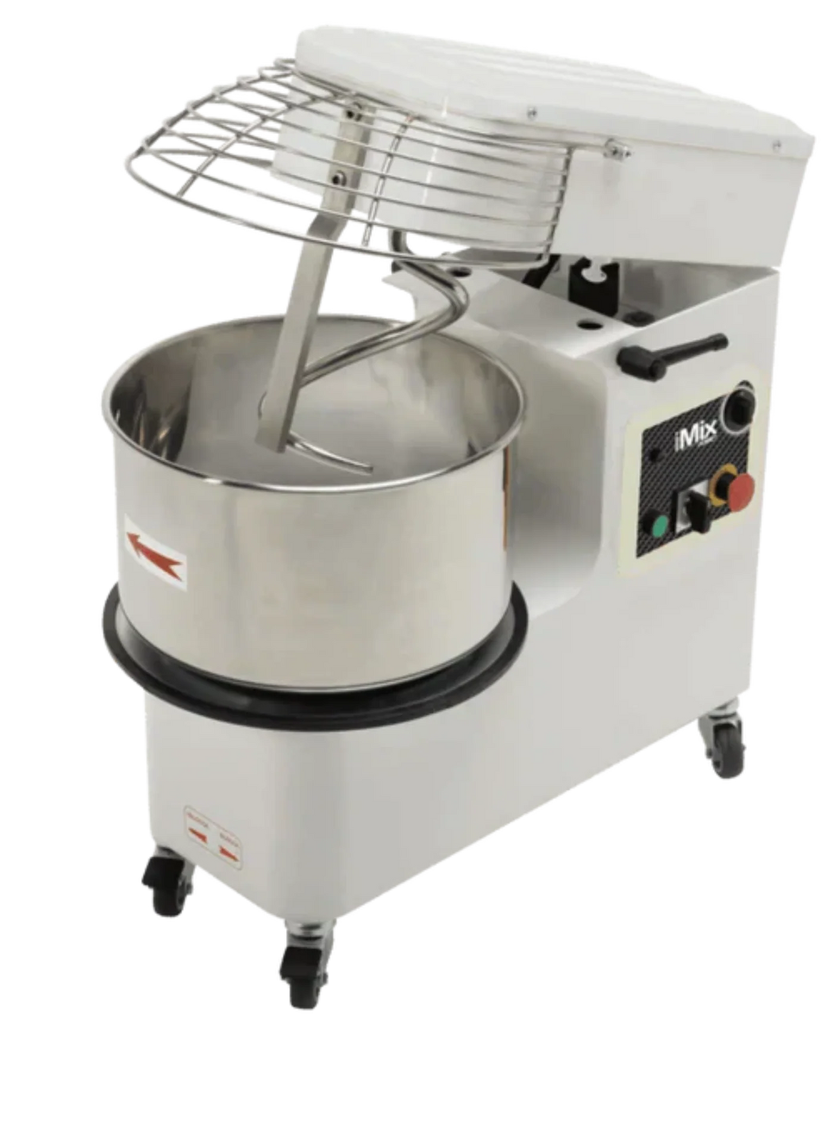 AMPTO Spiral Mixer 83 lbs dough. 55 lbs of flour. 42qts bowl. raising head and removed bowl. 220/60/3 - 2 Speeds. ETL. NSF - IM R38/2