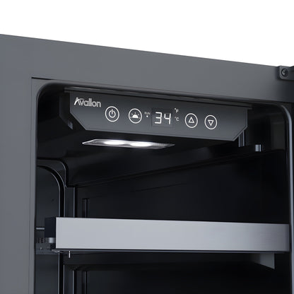 Avallon 24 Inch Wide 45 Bottle Capacity Dual Zone Wine Cooler with Left Swing Door - AWC242DZLH