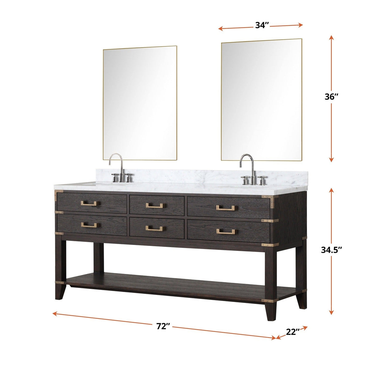Norwalk 72" x 22" Double Bath Vanity - Backyard Provider